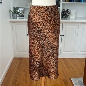 re:named Animal Print Midi Skirt